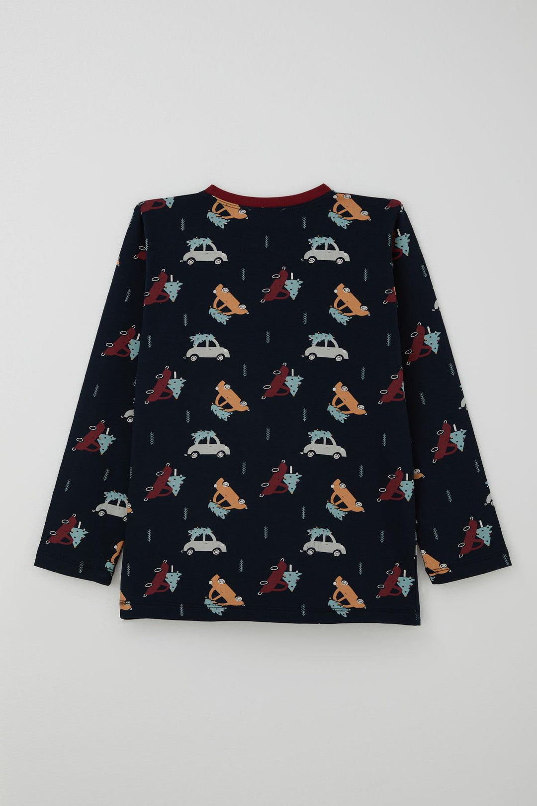 BRE Breeze Erkek Çocuk Pijama Takımı Yılbaşı Temalı Çam Ağaçlı Araba Desenli 4-8 Yaş, Lacivert - Lorient