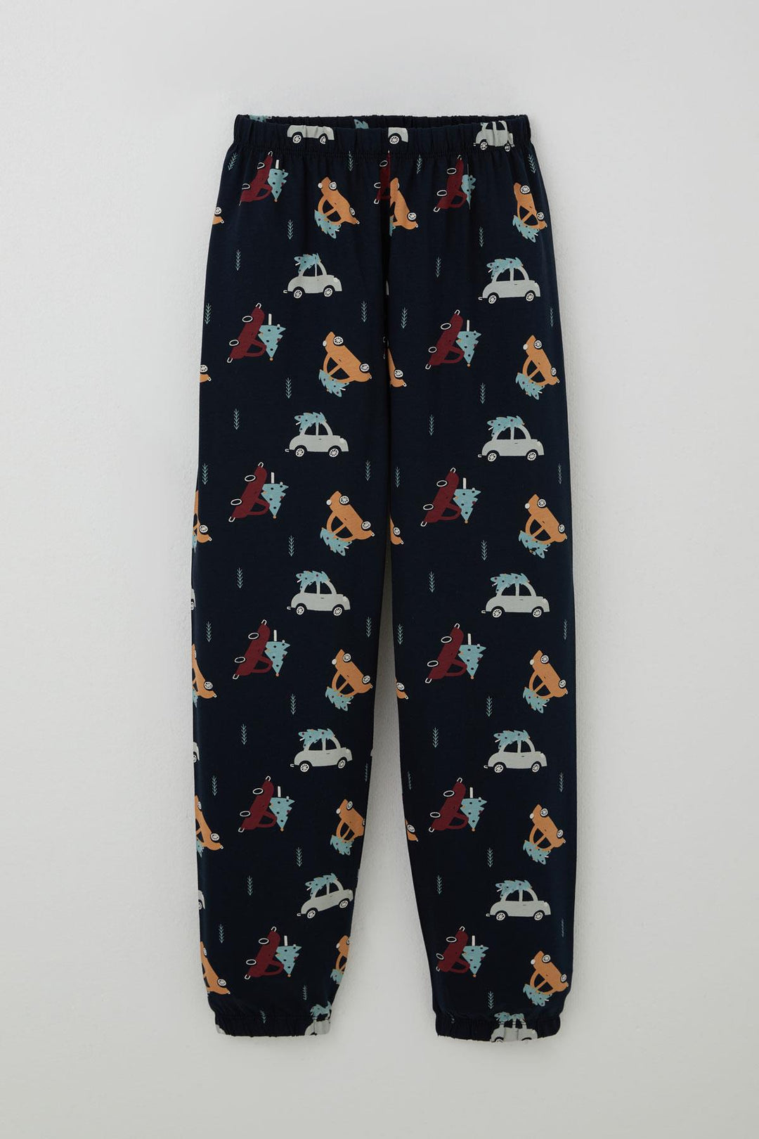 BRE Breeze Erkek Çocuk Pijama Takımı Yılbaşı Temalı Çam Ağaçlı Araba Desenli 4-8 Yaş, Lacivert - Lorient
