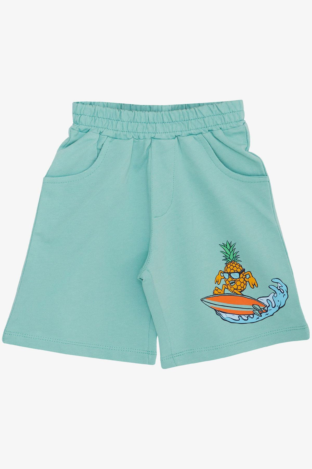 طقم شورت للأولاد من BRE Breeze بتصميم صيفي مطبوع عليه أناناس لركوب الأمواج 3-8 سنوات، إكرو - La Barca