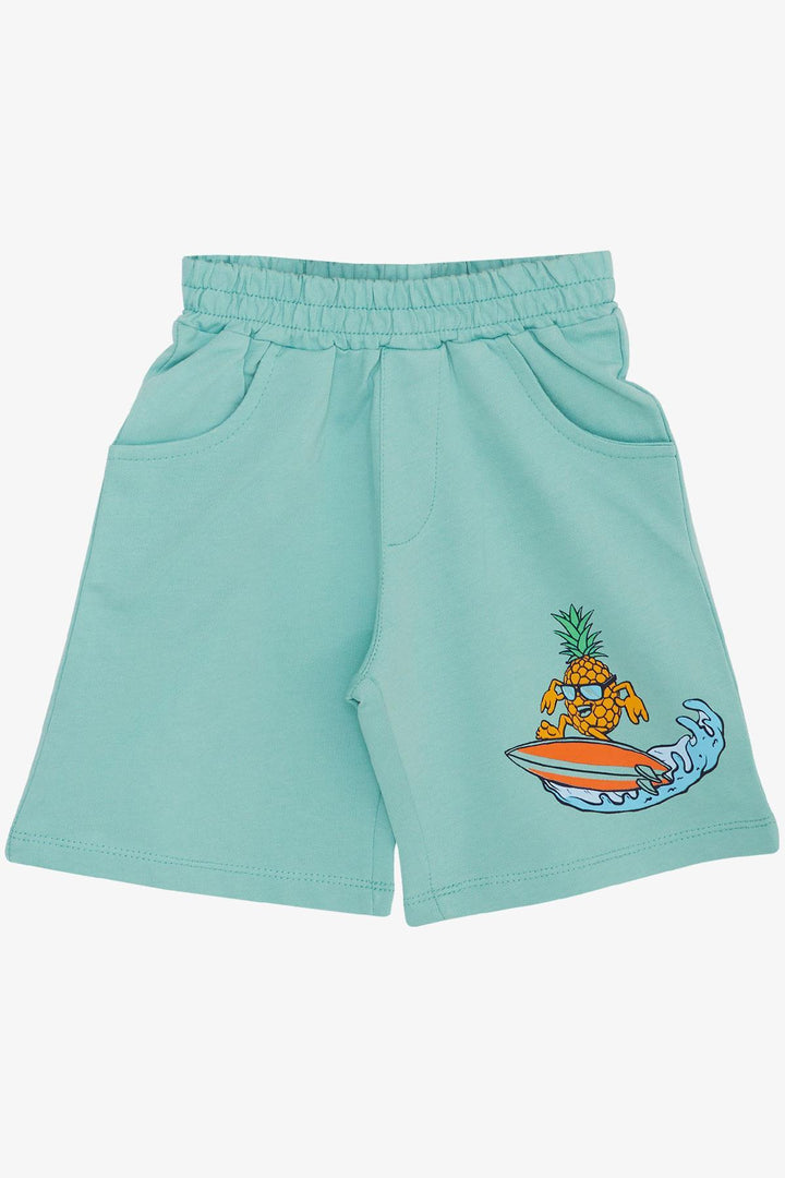 طقم شورت للأولاد من BRE Breeze بتصميم صيفي مطبوع عليه أناناس لركوب الأمواج 3-8 سنوات، إكرو - La Barca