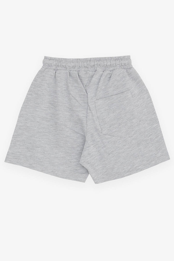 BRE Breeze Girls & Boys Boys' Shorts Printed with Drawstring Pockets 3-7 Years, Light Grey Melange - Richardson