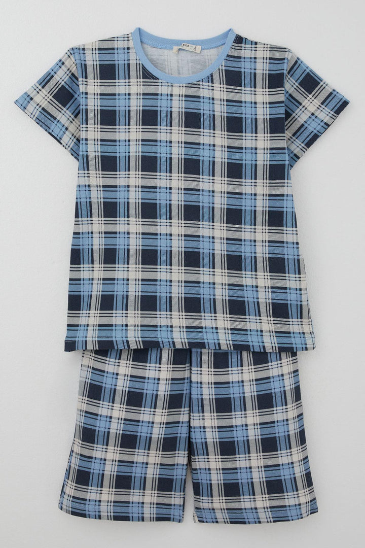 BRE Breeze Boys' Short Pajama Set Plaid Patterned 4-8 Years, Mixed Color - San Benedetto del Tronto