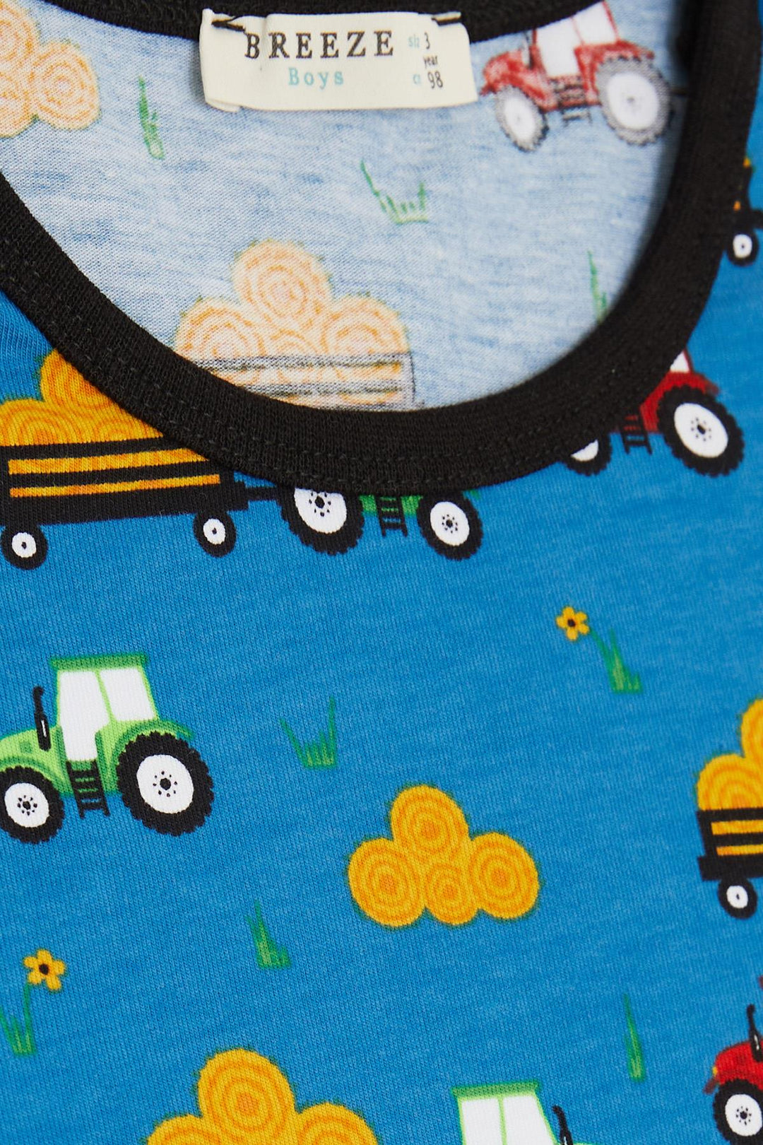 BRE Breeze Girls & Boys Boys' Short Pyjama Set Tractor Patterned 1.5-5 Years, Blue - Langford Station