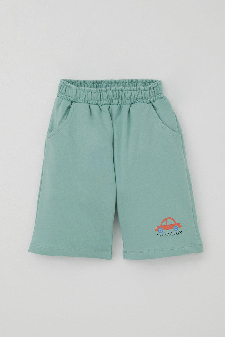 BRE Breeze Boys' Shorts Set with Car Printed Pocket Detail 1.5-5 Years, Ecru - Hinckley