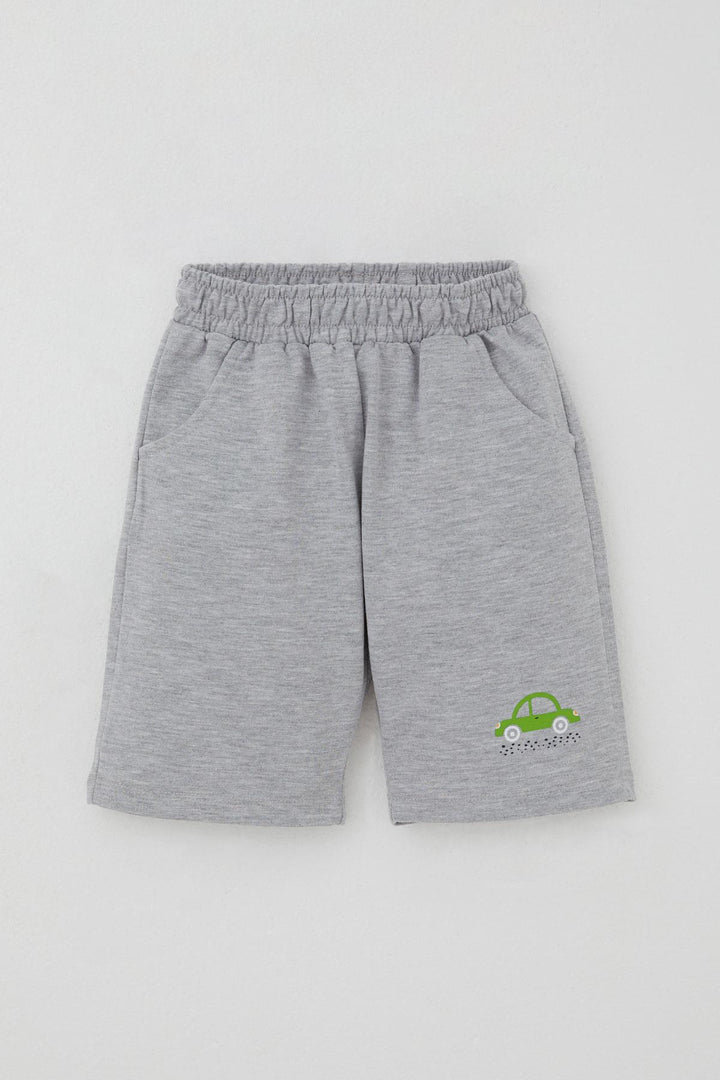 BRE Breeze Erkek Çocuk Şortlu Takım Araba Baskılı Cep Detaylı 1.5-5 Yaş, Fıstık Yeşili - Cambridge