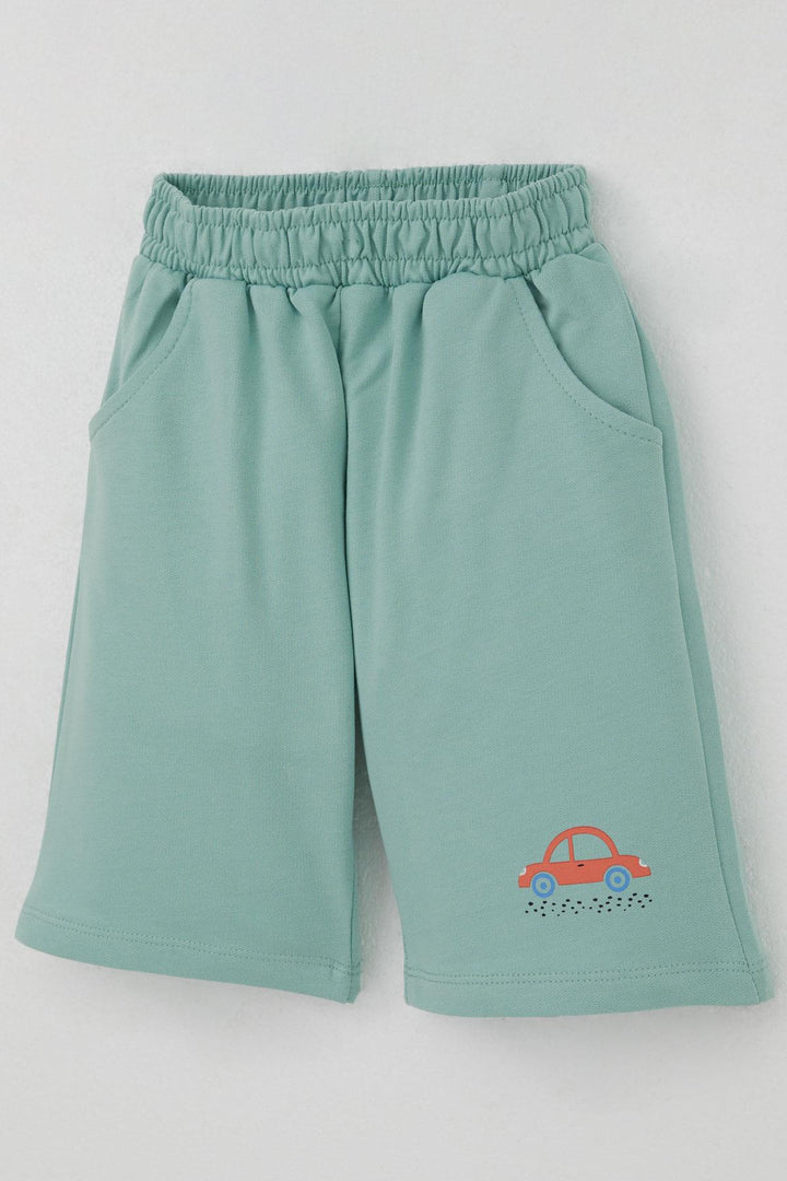 BRE Breeze Boys' Shorts Set with Car Printed Pocket Detail 1.5-5 Years, Ecru - Hinckley