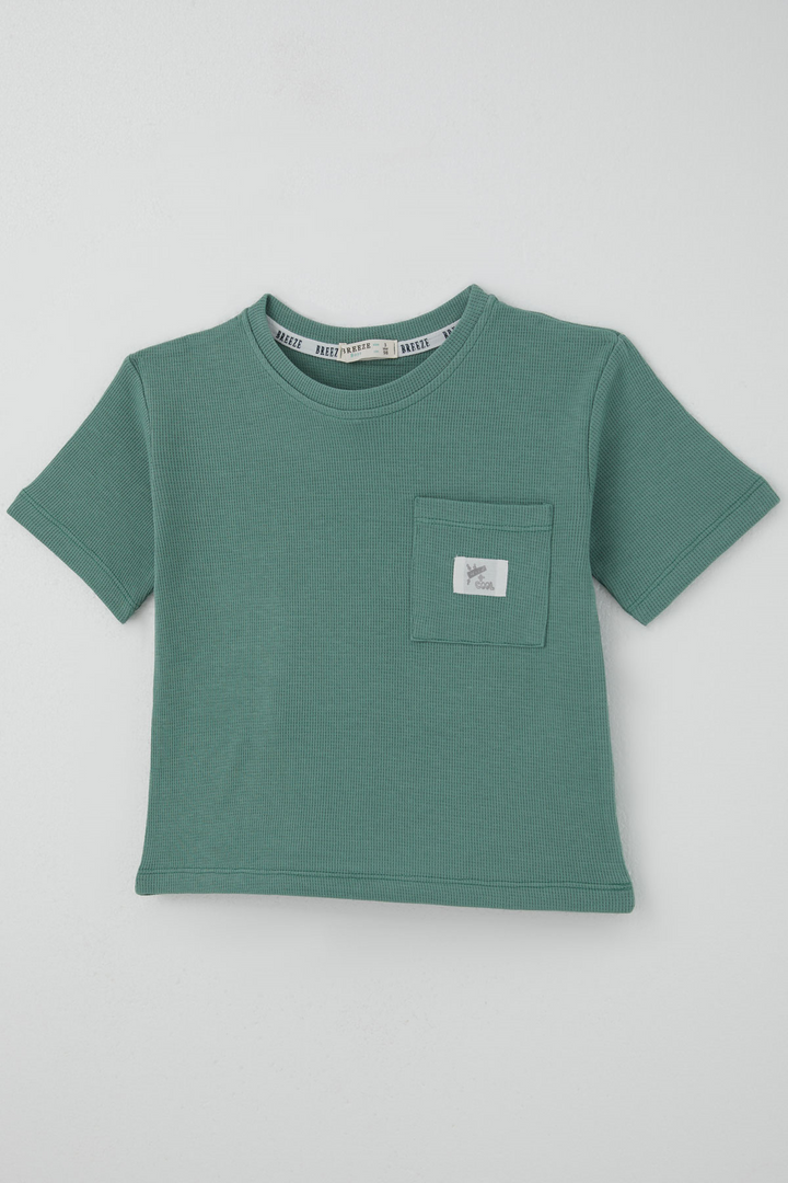 BRE Breeze Erkek Çocuk Şortlu Takım Cep Detaylı Dokulu 3-7 Yaş , Petrol Yeşili - Redwood City