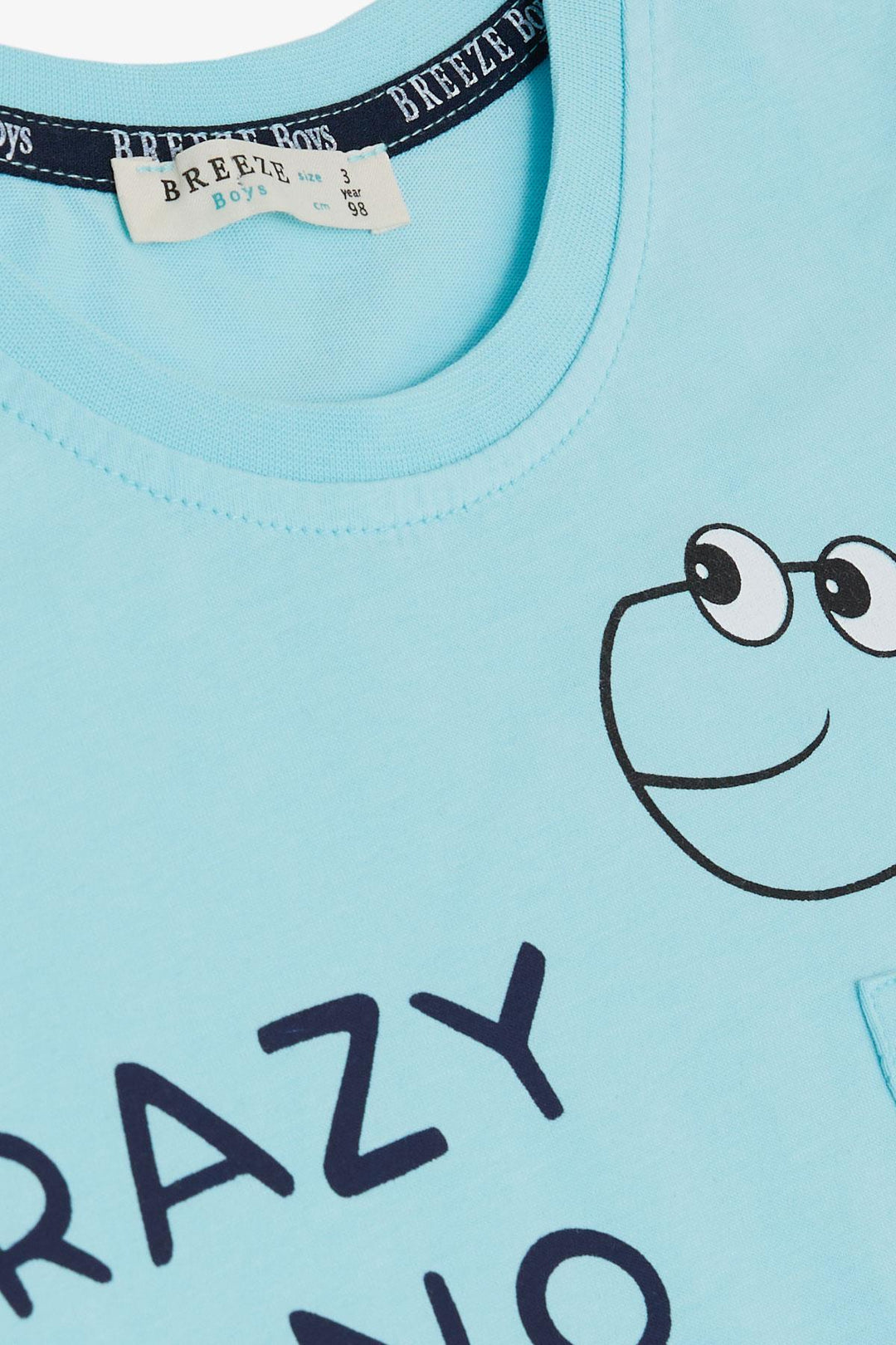 طقم شورت ولادي من BRE Breeze بطبعة ديناصور مجنون، من 1.5 إلى 5 سنوات، أزرق فاتح - مانهاتن
