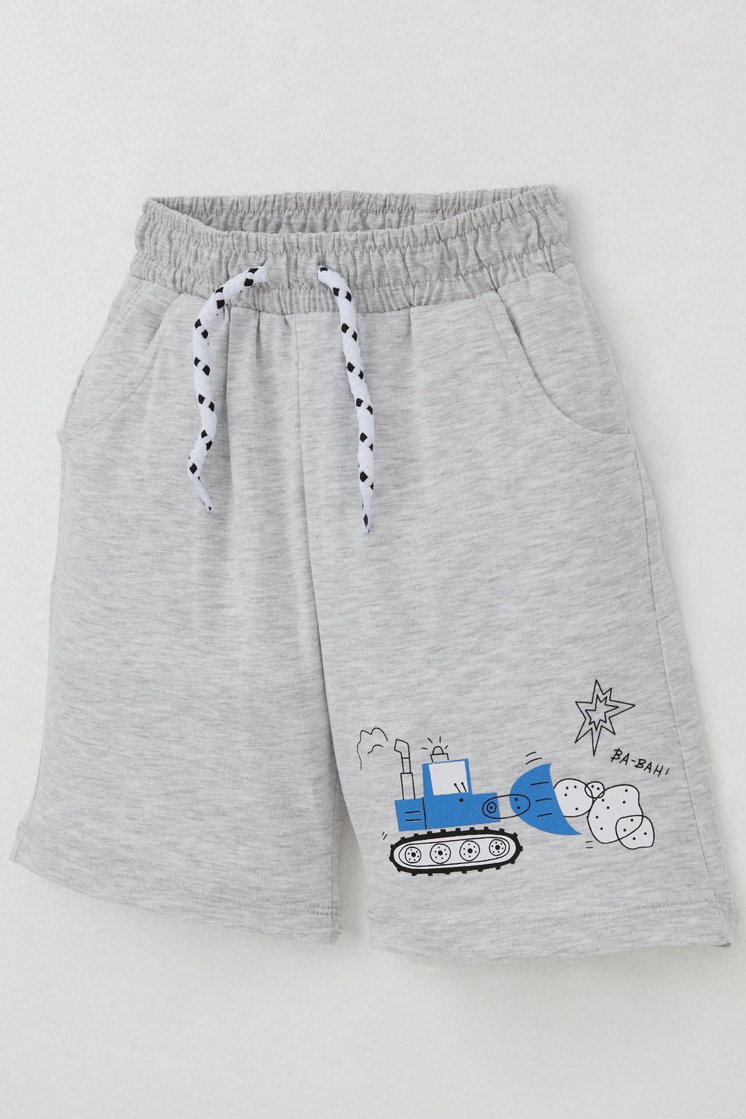 BRE Breeze Erkek Çocuk Şortlu Takım Eğlenceli İş Makineleri Desenli 1.5-5 Yaş, Açık Gri Melanj - Ixhuatlán de Madero