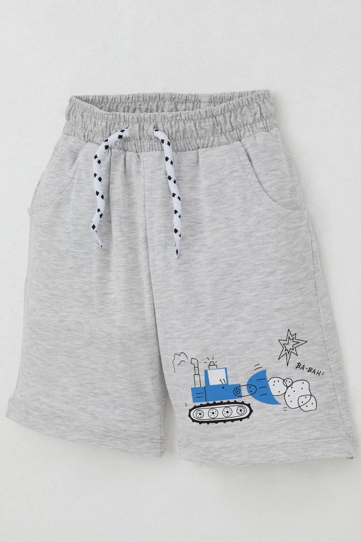 BRE Breeze Erkek Çocuk Şortlu Takım Eğlenceli İş Makineleri Desenli 1.5-5 Yaş, Açık Gri Melanj - Ixhuatlán de Madero