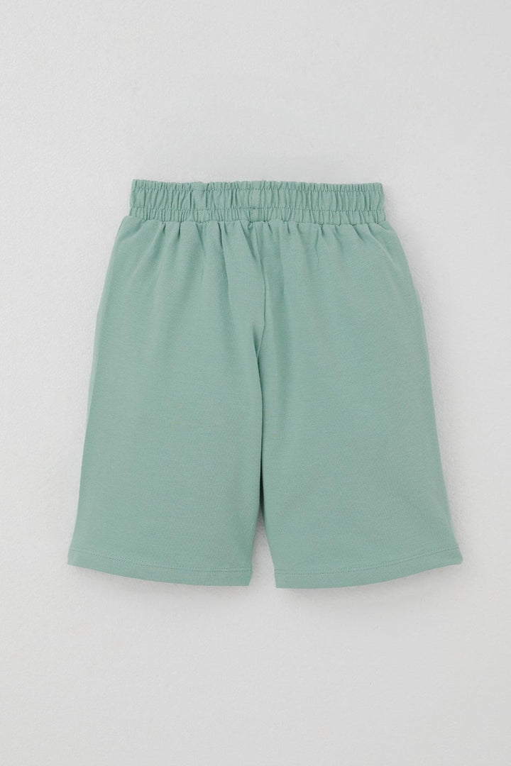 BRE Breeze Erkek Çocuk Şortlu Takım Eğlenceli İş Makineleri Desenli 1.5-5 Yaş, Su Yeşili - Klagenfurt