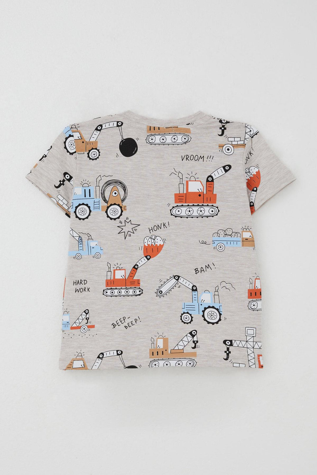 BRE Breeze Boys' Shorts Set Fun Construction Vehicles Patterned 1.5-5 Years, Beige Melange - Piacenza