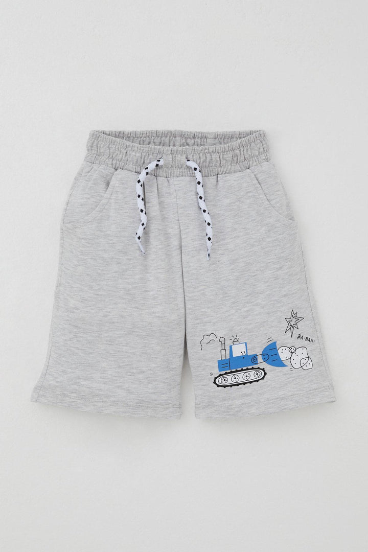 BRE Breeze Erkek Çocuk Şortlu Takım Eğlenceli İş Makineleri Desenli 1.5-5 Yaş, Açık Gri Melanj - Ixhuatlán de Madero