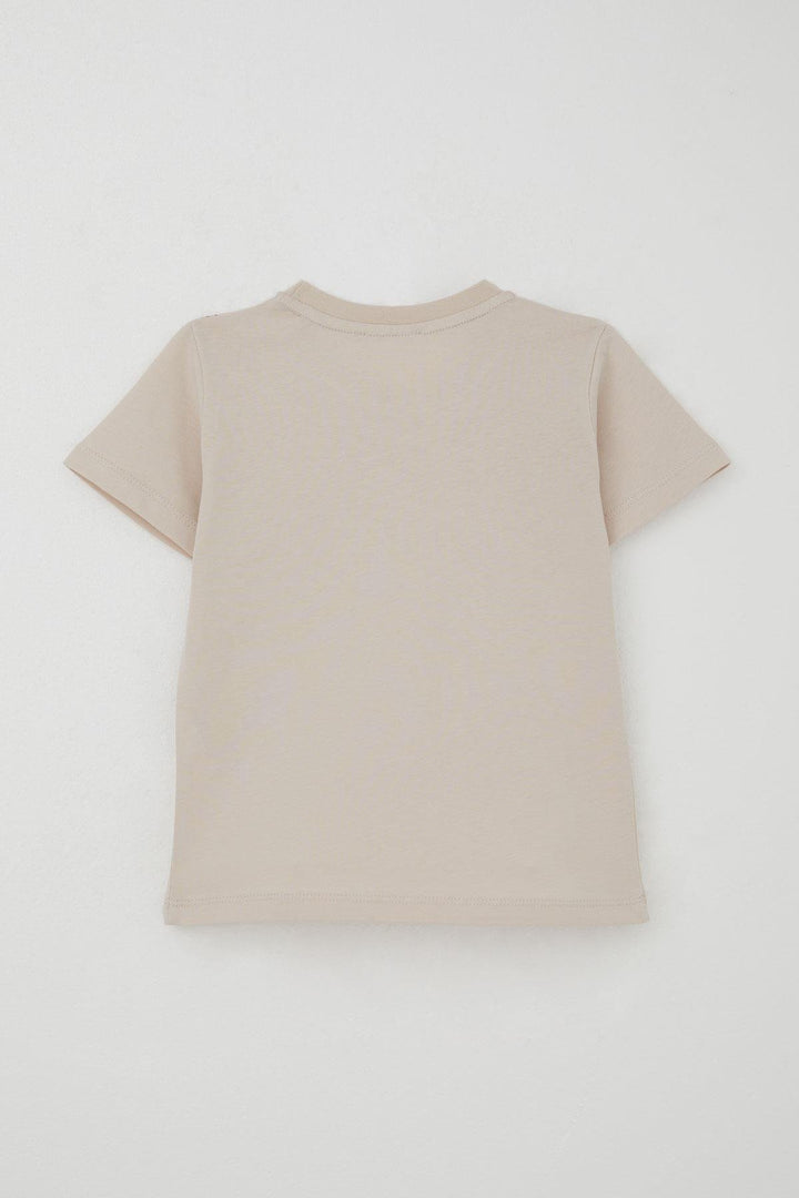 BRE Breeze Erkek Çocuk Şortlu Takım Güçlü Dinozorlar Baskılı 3-8 Yaş, Bej - Guacharachi