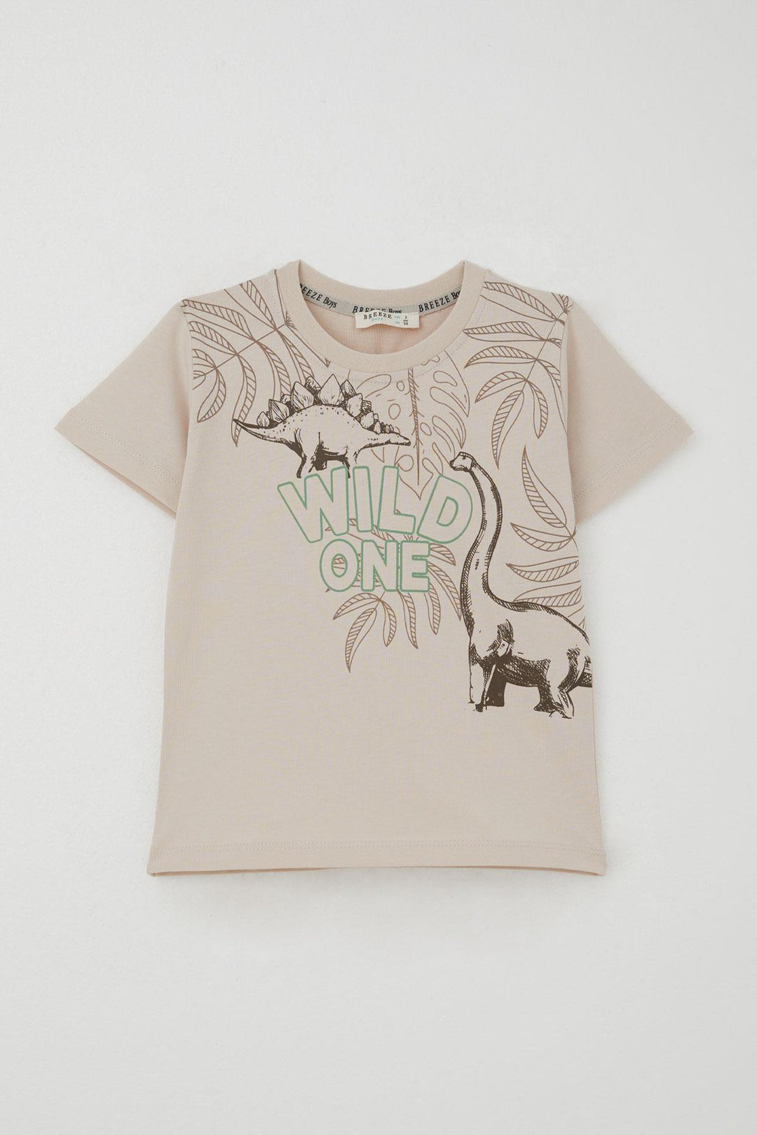 BRE Breeze Erkek Çocuk Şortlu Takım Güçlü Dinozorlar Baskılı 3-8 Yaş, Bej - Guacharachi