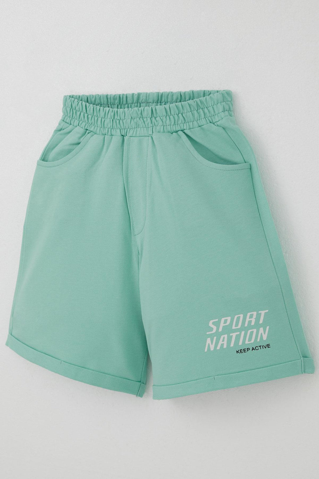 BRE Breeze Boys' Shorts Set Cool Skateboarder Printed 84 Years, Ecru - Playa del Carmen