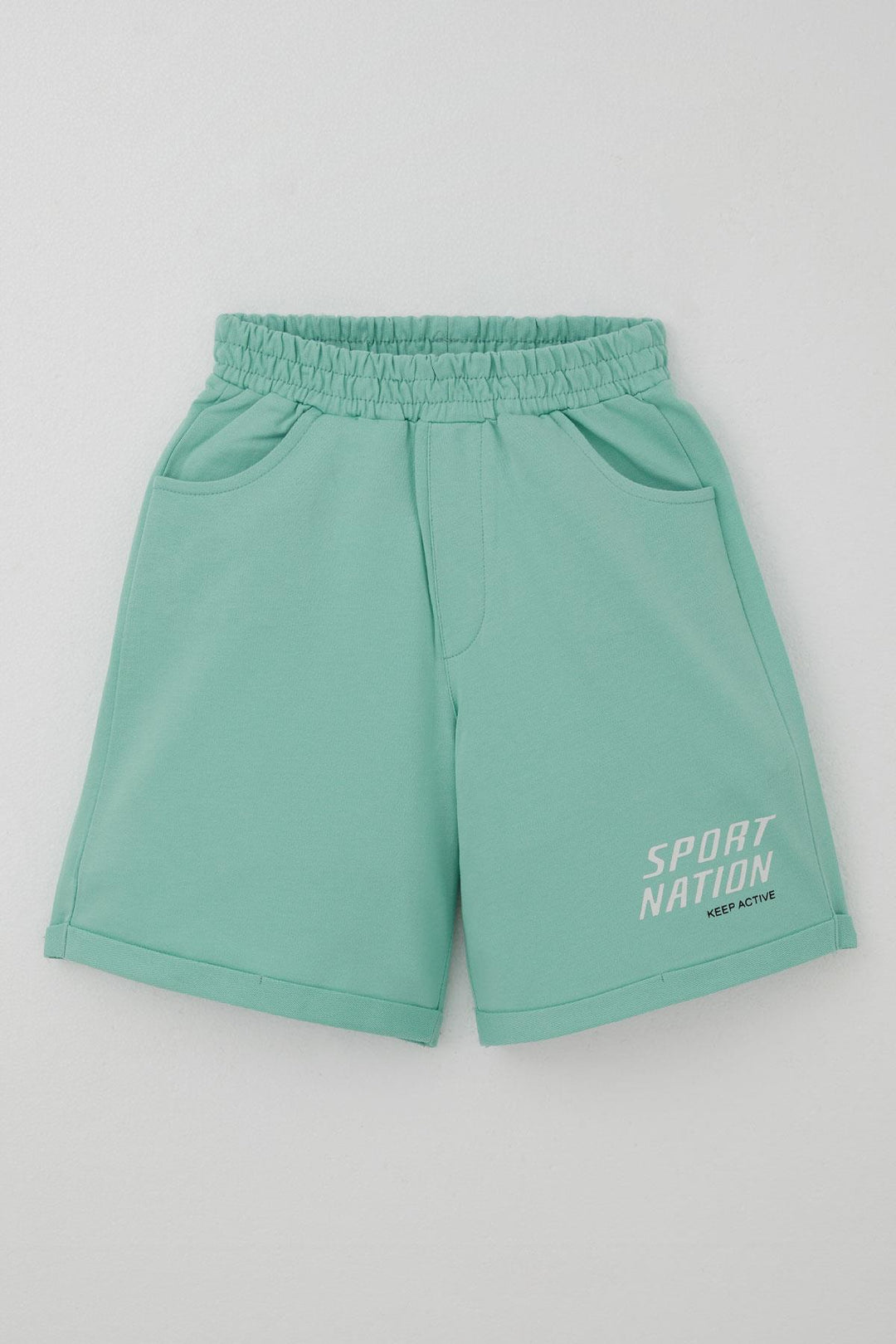 BRE Breeze Boys' Shorts Set Cool Skateboarder Printed 84 Years, Ecru - Playa del Carmen