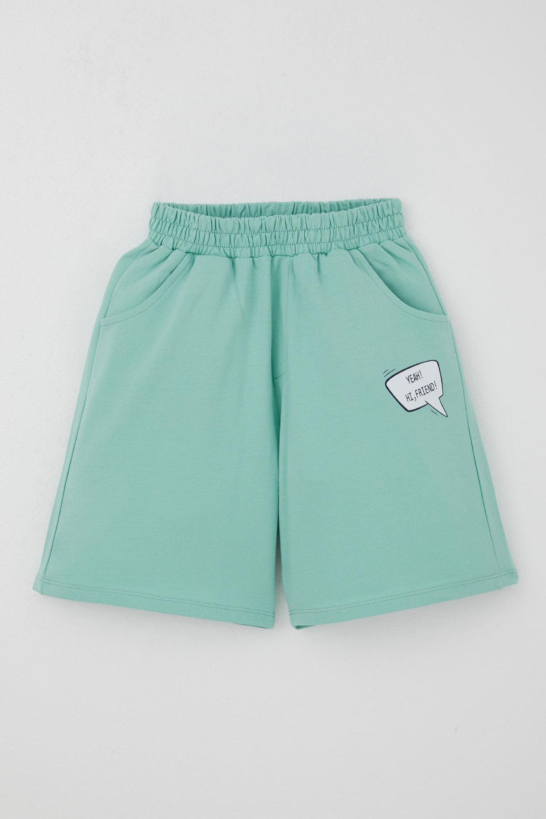 BRE Breeze Erkek Çocuk Şortlu Takım Jetski Tutkunu Havalı Dinozor Baskılı 5-9 Yaş, Açık Gri Melanj - Santa Cruz