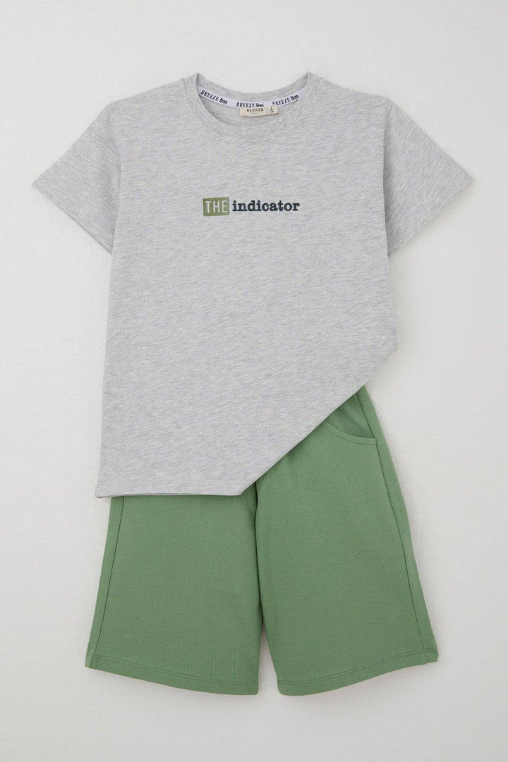 BRE Breeze Boys' Shorts Set Embossed Printed 72 Years, Light Grey Melange - Lebanon