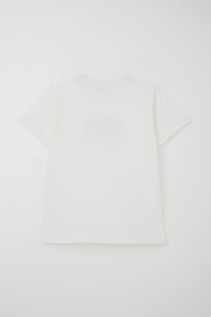 BRE Breeze Boys' Shorts Set Embossed Printed 50 Years, Ecru - Rheine