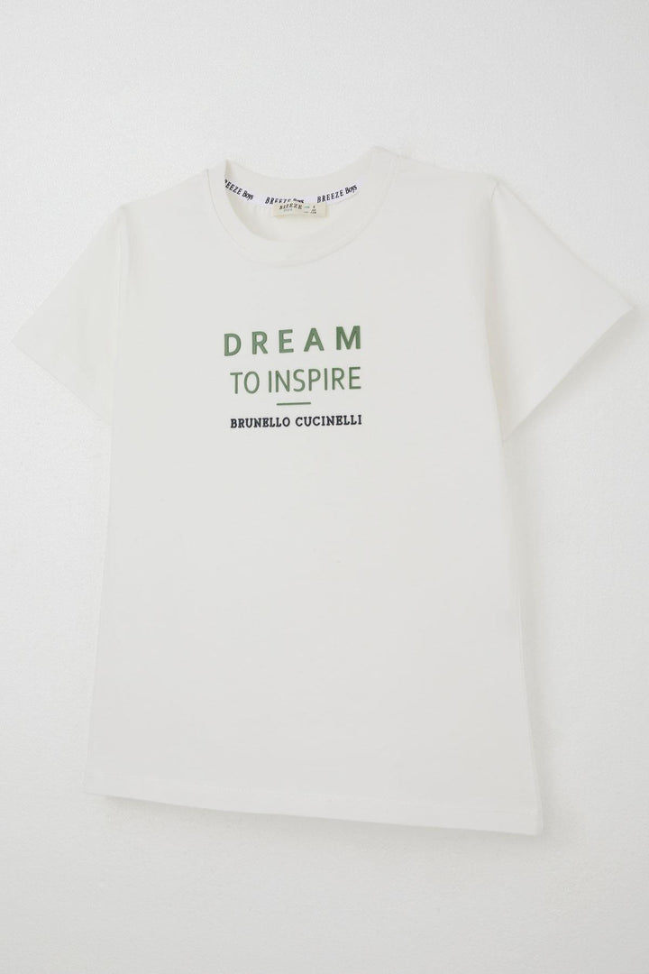 BRE Breeze Boys' Shorts Set Embossed Printed 50 Years, Ecru - Rheine