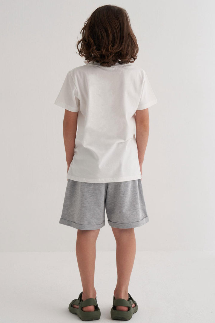 BRE Breeze Erkek Çocuk Şortlu Takım Kaykay Kralı 84 Yaş, Ekru - Bryan