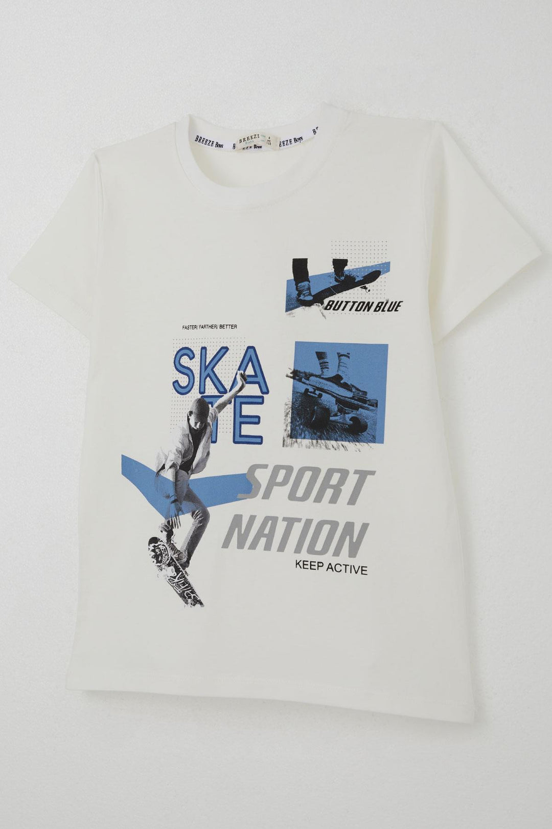 BRE Breeze Erkek Çocuk Şortlu Takım Kaykay Kralı 84 Yaş, Ekru - Bryan