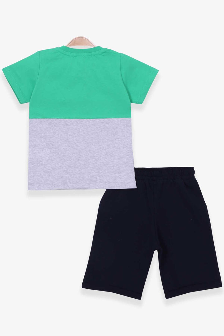 BRE Breeze Boys' Shorts Set with Cat Print, 1-4 Years, Green - Logan