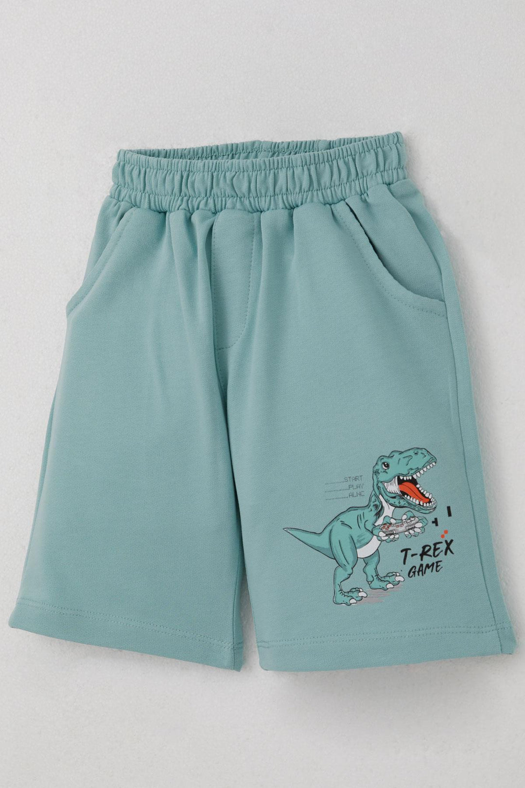 BRE Breeze Boys' Shorts Set Console King Player Dinosaur Printed 2-6 Years, Cream - Civitavecchia
