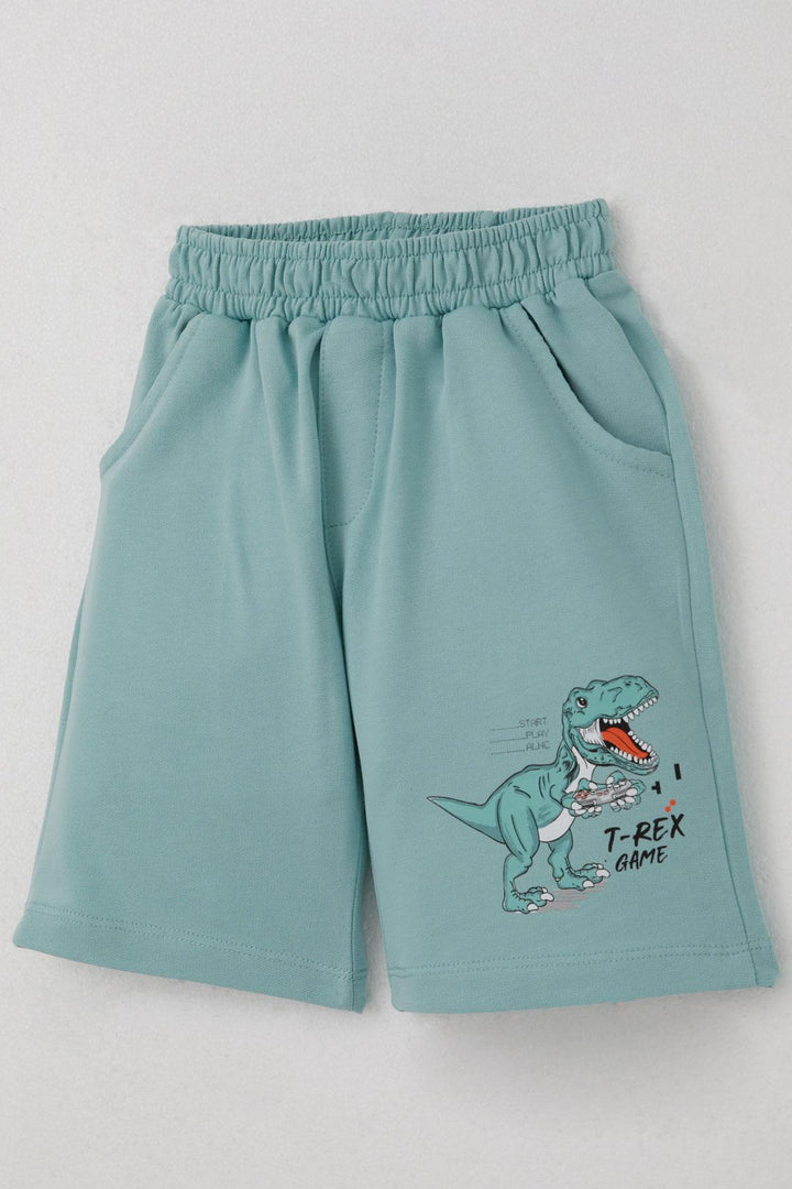 BRE Breeze Boys' Shorts Set Console King Player Dinosaur Printed 2-6 Years, Cream - Civitavecchia