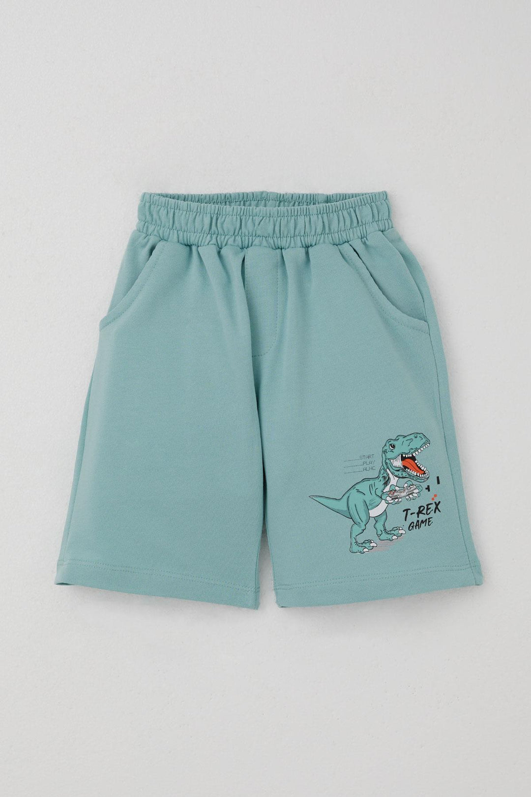 BRE Breeze Boys' Shorts Set Console King Player Dinosaur Printed 2-6 Years, Cream - Milton