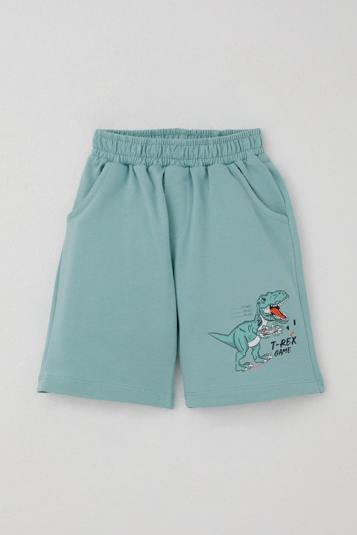 BRE Breeze Boys' Shorts Set Console King Player Dinosaur Printed 2-6 Years, Cream - Milton