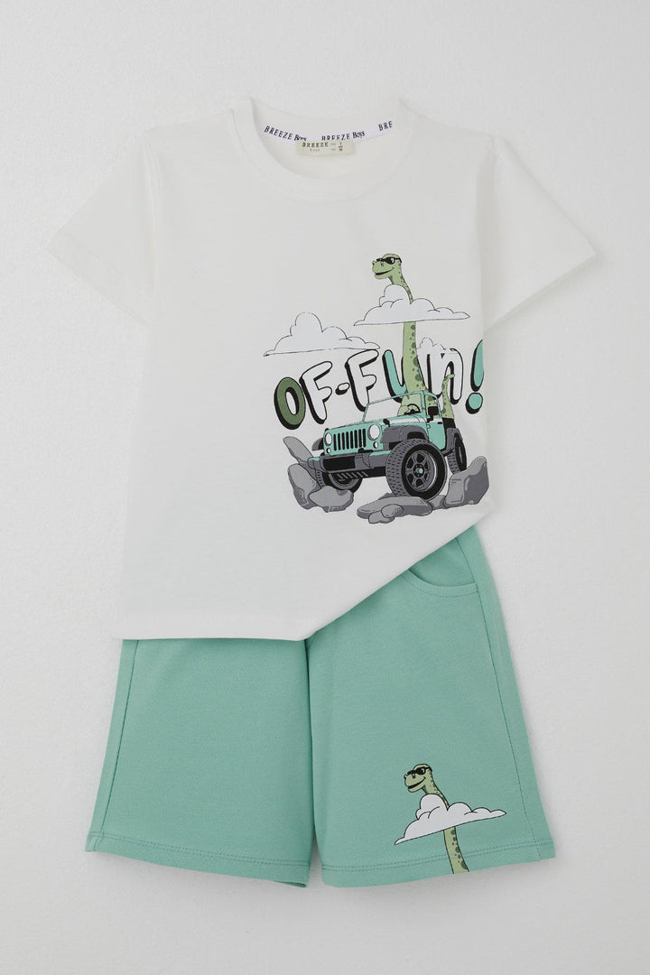 BRE Breeze Boys' Shorts Set Adventurous Dinosaur Printed 2-6 Years, White - Aubagne