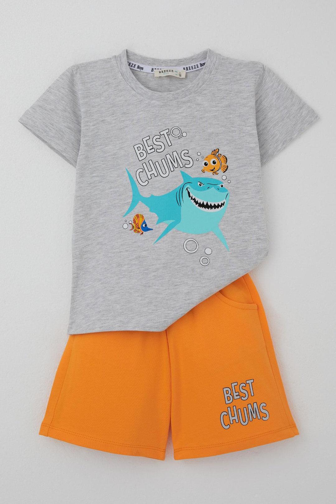 BRE Breeze Boys' Shorts Set Blue Heroes of the World 1.5-5 Years, Light Grey Melange - Fairborn