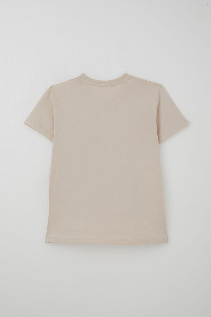 BRE Breeze Erkek Çocuk Şortlu Takım Püskürtme Boya Desenli Yazı Baskılı 50 Yaş, Bej - Bunbury