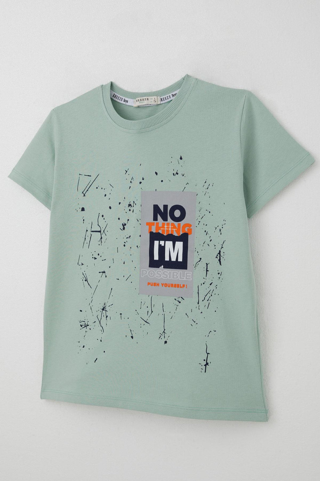 BRE Breeze Boys' Shorts Set Spray Paint Patterned with Printed Writing 50 Years, Mint Green - Böblingen