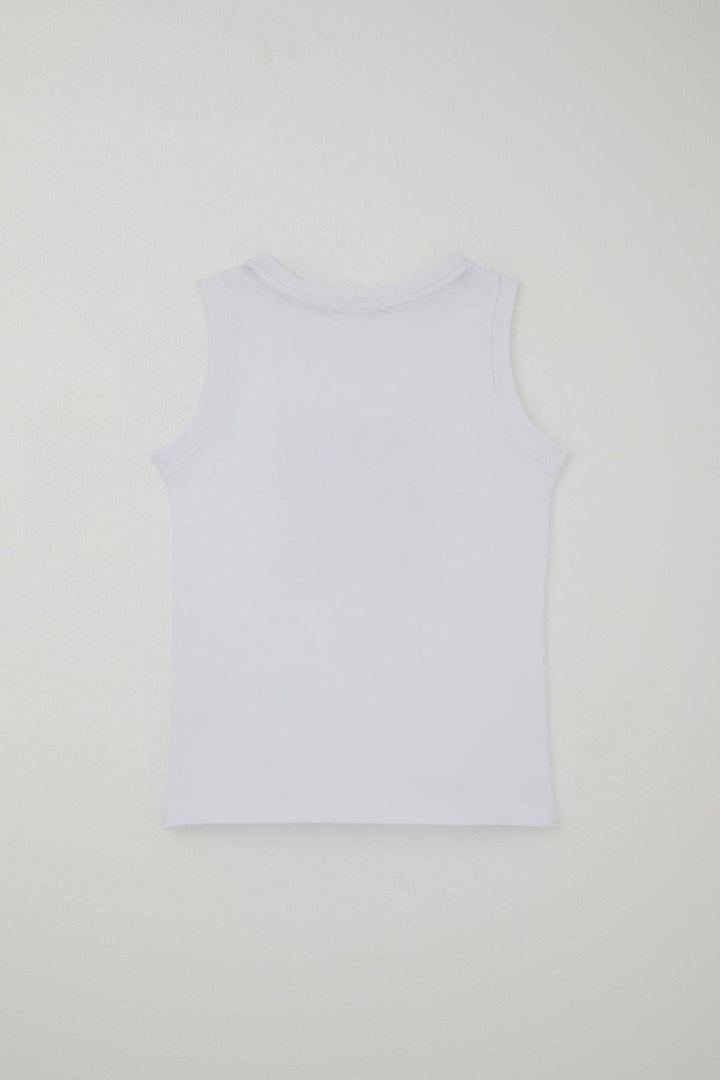 BRE Breeze Boys' Short Set Sleeveless Summer Printed Lace-Up Accessorized 84 Years, White - Mazatlán