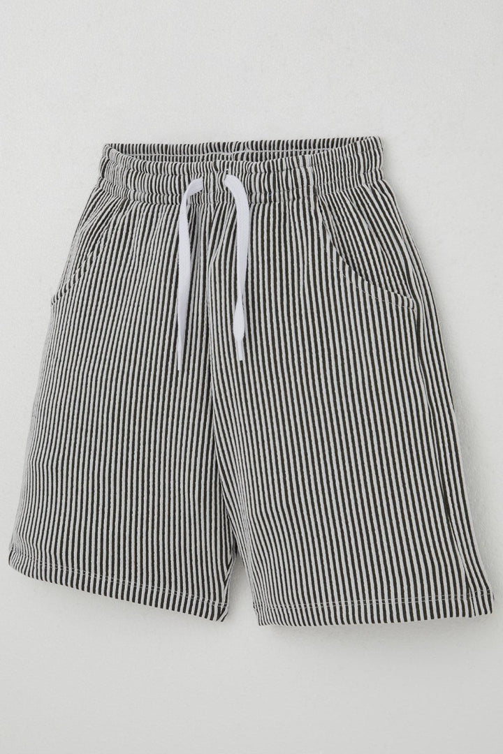 BRE Breeze Boys' Shorts Set Sleeveless Summer Printed Lace-Up Accessorized 84 Years, White - Maddaloni