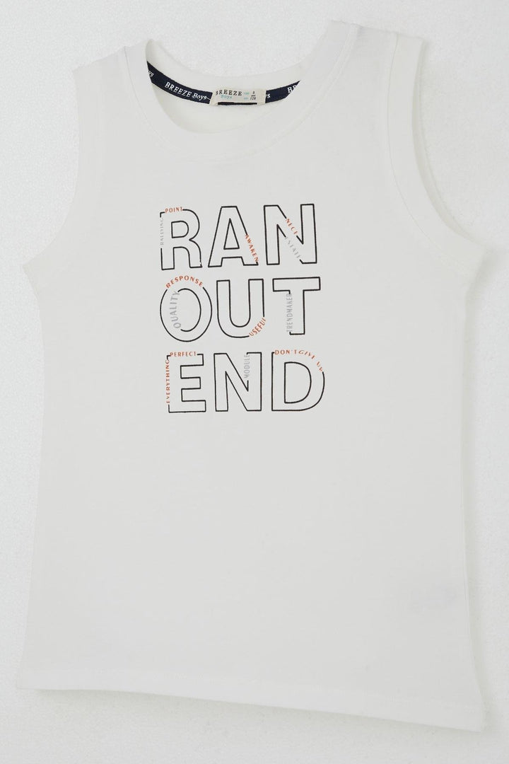 BRE Breeze Boys' Shorts Set Sleeveless Summer Printed Lace-Up Accessorized 84 Years, White - Pearl City