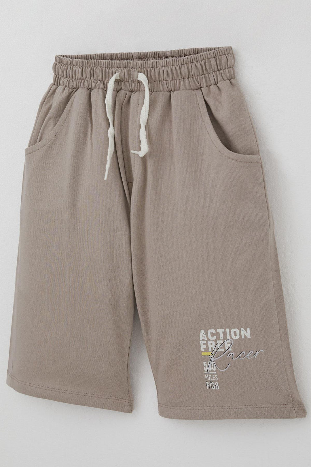BRE Breeze Boys' Shorts Set Zero Sleeve Racing Hero Car Printed 50 Years, White - Yuriria