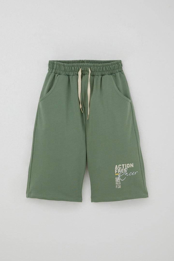 BRE Breeze Boys' Shorts Set Zero Sleeve Hero of the Race Track Car Printed 50 Years, Cream - Biella