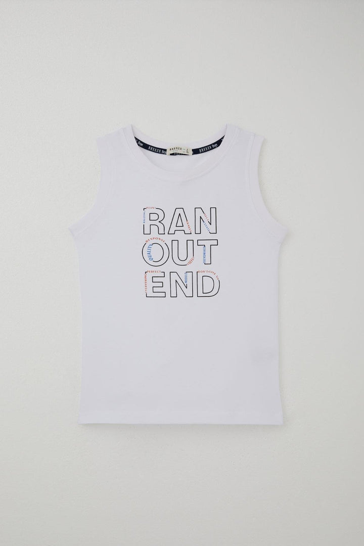 BRE Breeze Boys' Shorts Set Sleeveless Summer Printed Lace-Up Accessorized 84 Years, White - Las Maravillas