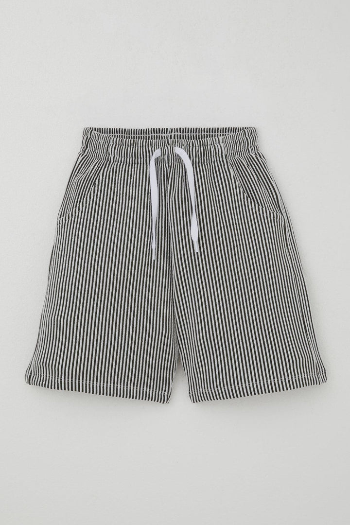 BRE Breeze Boys' Shorts Set Sleeveless Printed Lace-Up Accessorized 84 Years, White - Cabo San Lucas