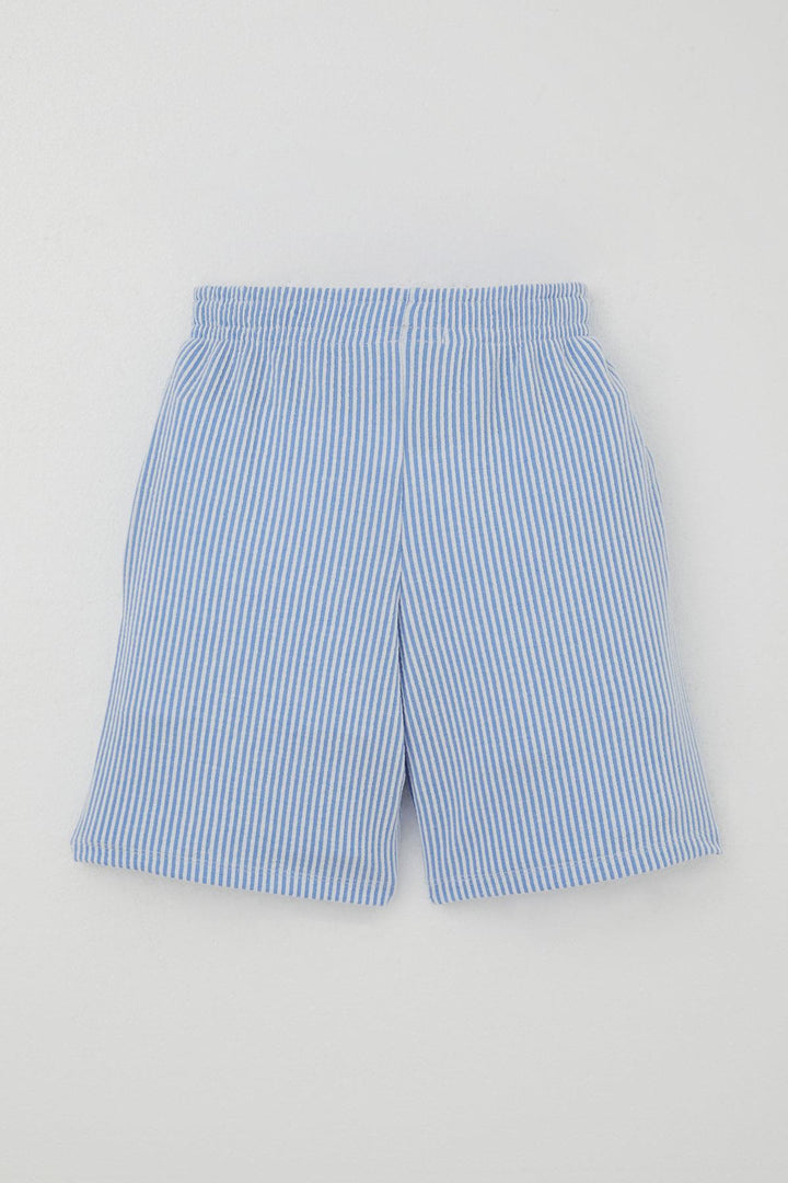 BRE Breeze Boys' Short Set Sleeveless Summer Printed Lace-Up Accessorized 84 Years, White - Mazatlán