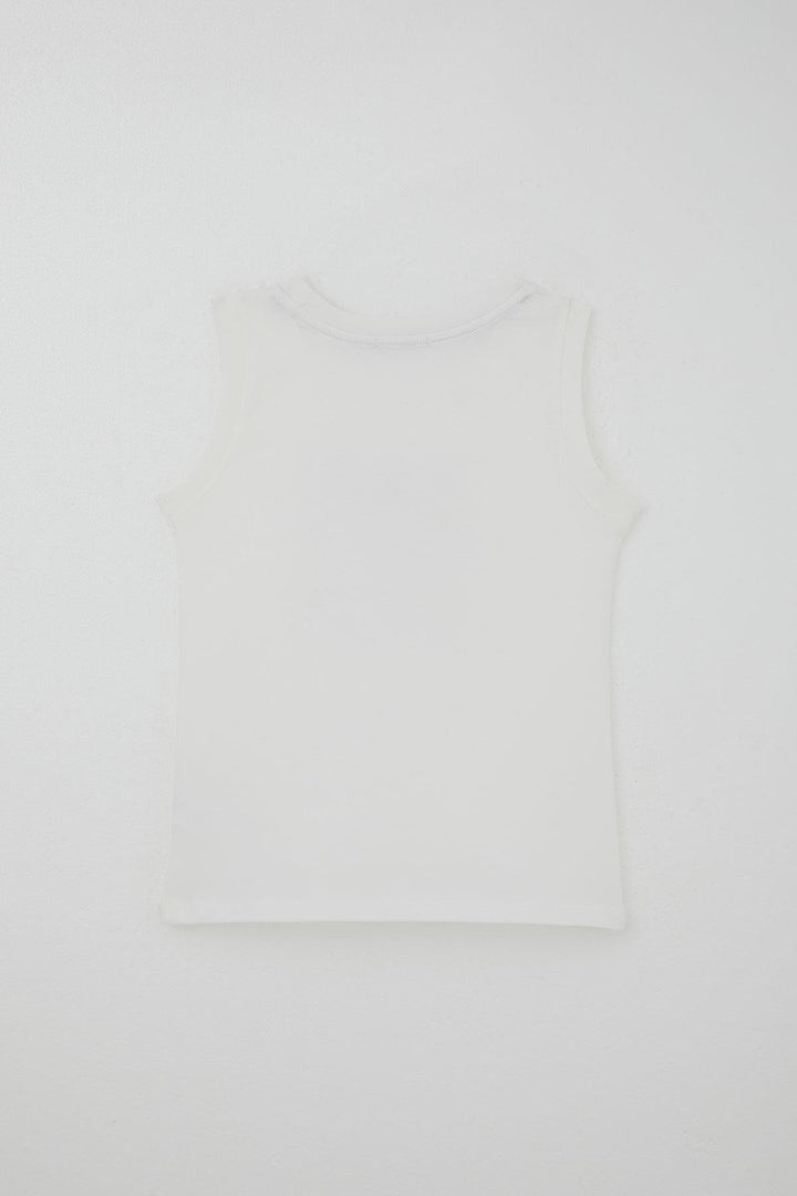 BRE Breeze Boys' Shorts Set Sleeveless Summer Printed Lace-Up Accessorized 84 Years, White - Pearl City