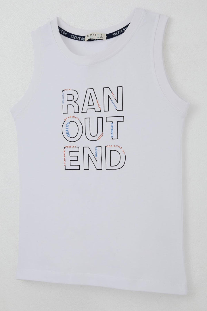 BRE Breeze Boys' Shorts Set Sleeveless Summer Printed Lace-Up Accessorized 84 Years, White - Las Maravillas