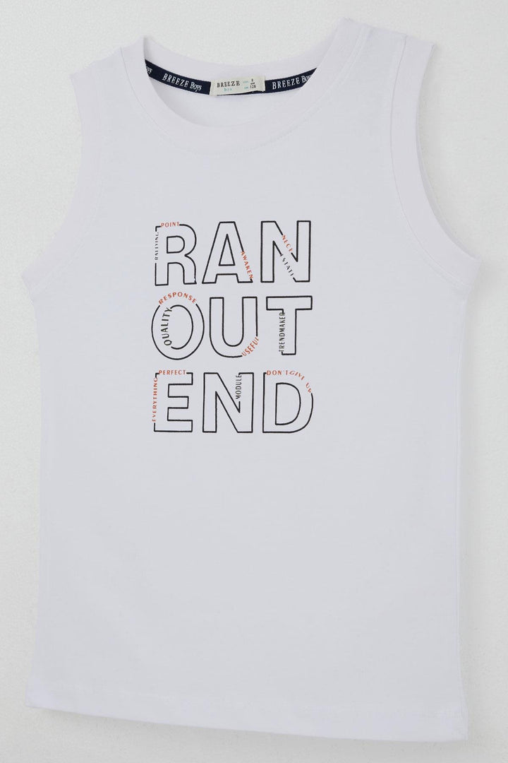 BRE Breeze Boys' Shorts Set Sleeveless Summer Printed Lace-Up Accessorized 84 Years, White - Maddaloni