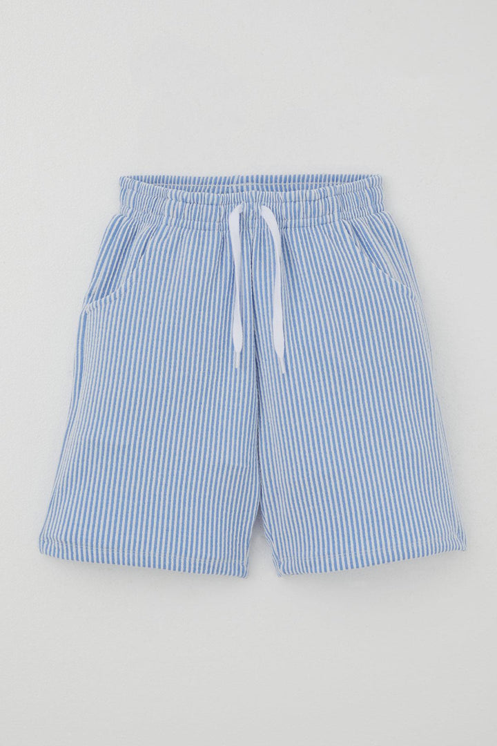 BRE Breeze Boys' Shorts Set Sleeveless Summer Printed Lace-Up Accessorized 84 Years, White - Las Maravillas