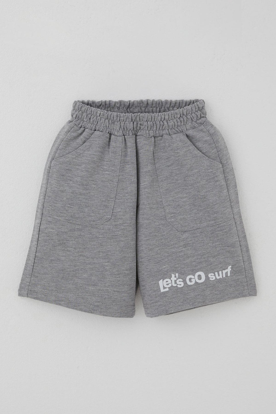 BRE Breeze Boys' Shorts Set with Surfer Dinosaur Print on the Back, 2-6 Years, Light Blue - Buzău