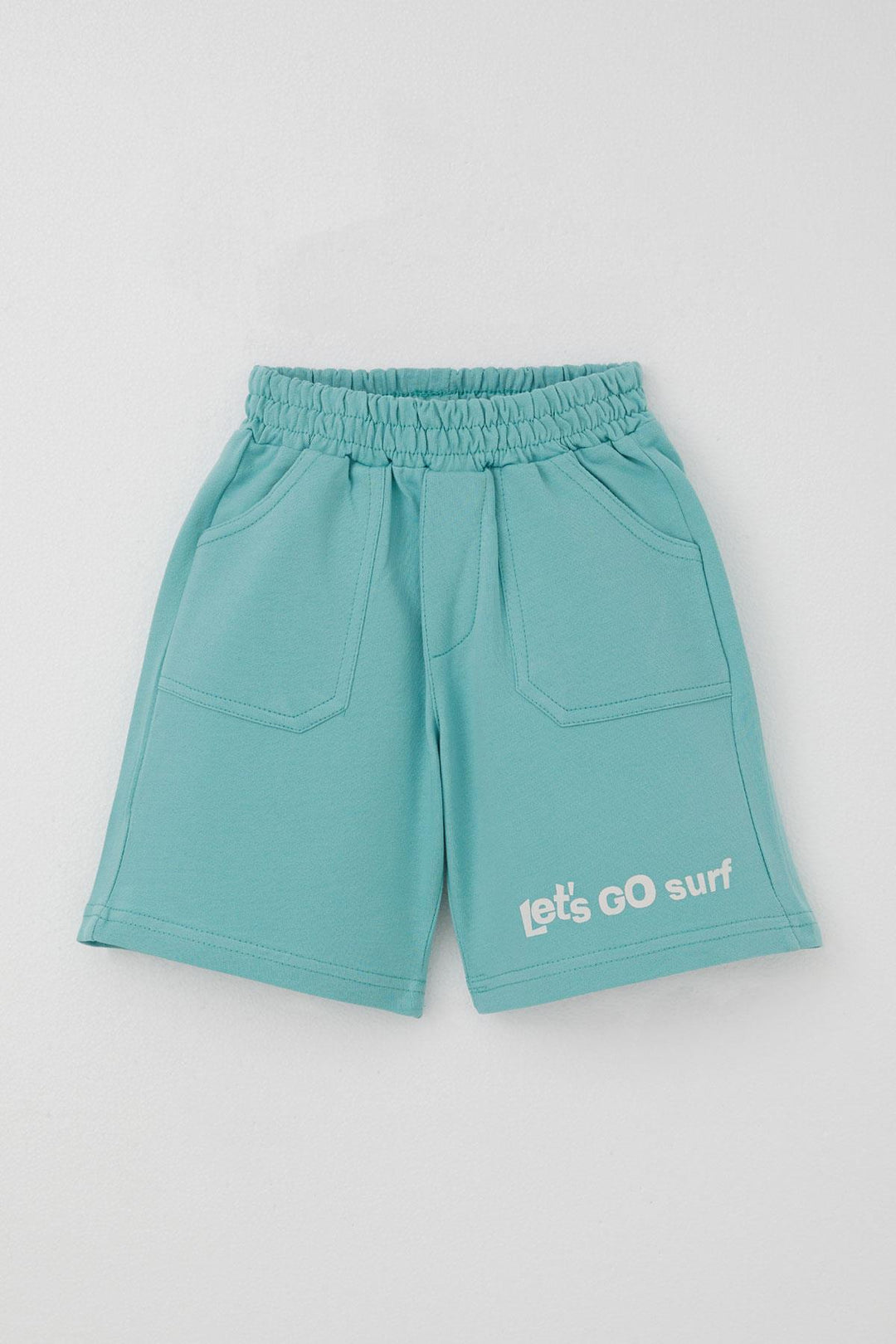 BRE Breeze Boys' Shorts Set with Surfer Dinosaur Print on the Back, 2-6 Years, Beige - York